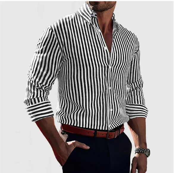 Elegantes gestreiftes Herrenhemd von Antonio - ein modischer und stilvoller Look für jede Gelegenheit