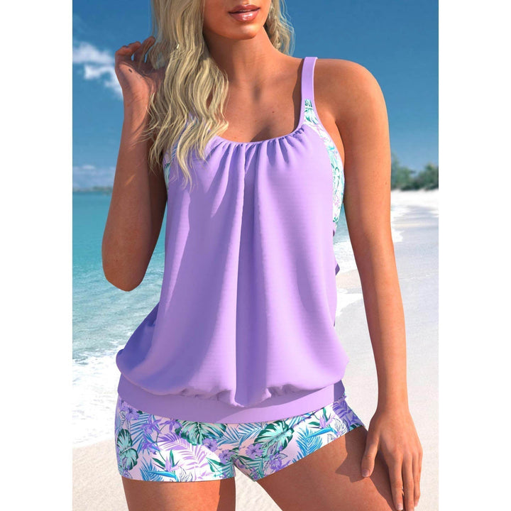 Dympna | Stijlvol Losse Pasvorm Tankini Set voor Comfortabele en Modieuze Badkleding