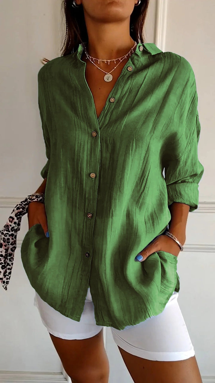 Stylisches Damen-Sommer-Button-Down-Hemd - ideal für warme Tage, ein frischer und trendiger Look