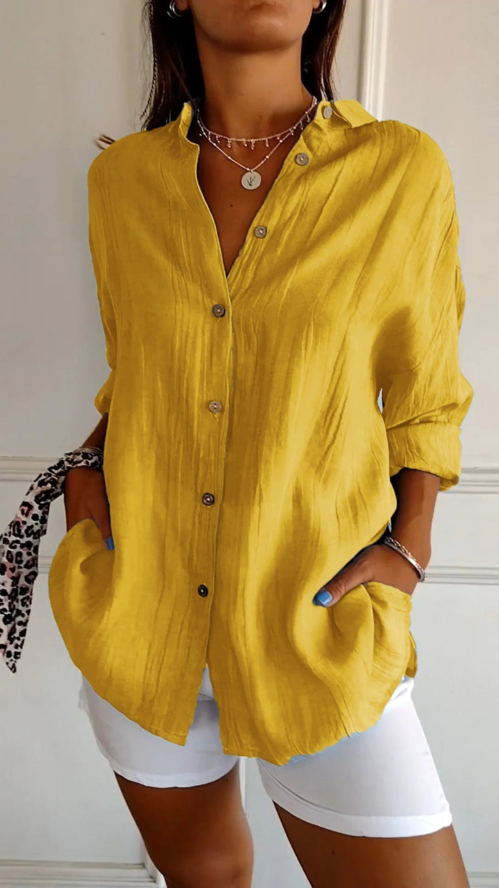Stylisches Damen-Sommer-Button-Down-Hemd - ideal für warme Tage, ein frischer und trendiger Look