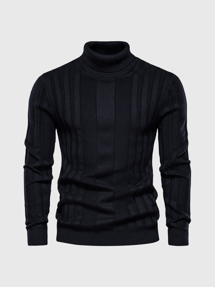 Eleganter gestreifter Rollkragenpullover für Herren - eine Kombination aus Komfort und Stil