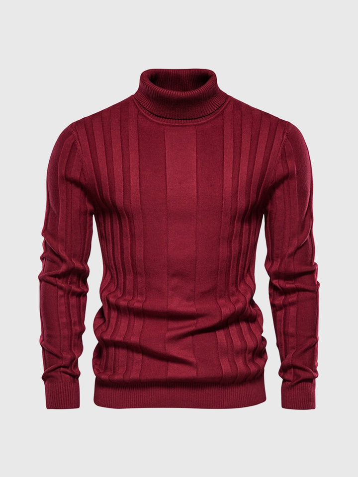 Eleganter gestreifter Rollkragenpullover für Herren - eine Kombination aus Komfort und Stil