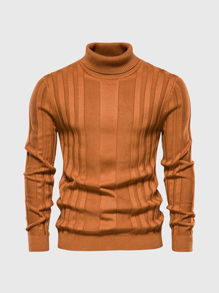 Eleganter gestreifter Rollkragenpullover für Herren - eine Kombination aus Komfort und Stil