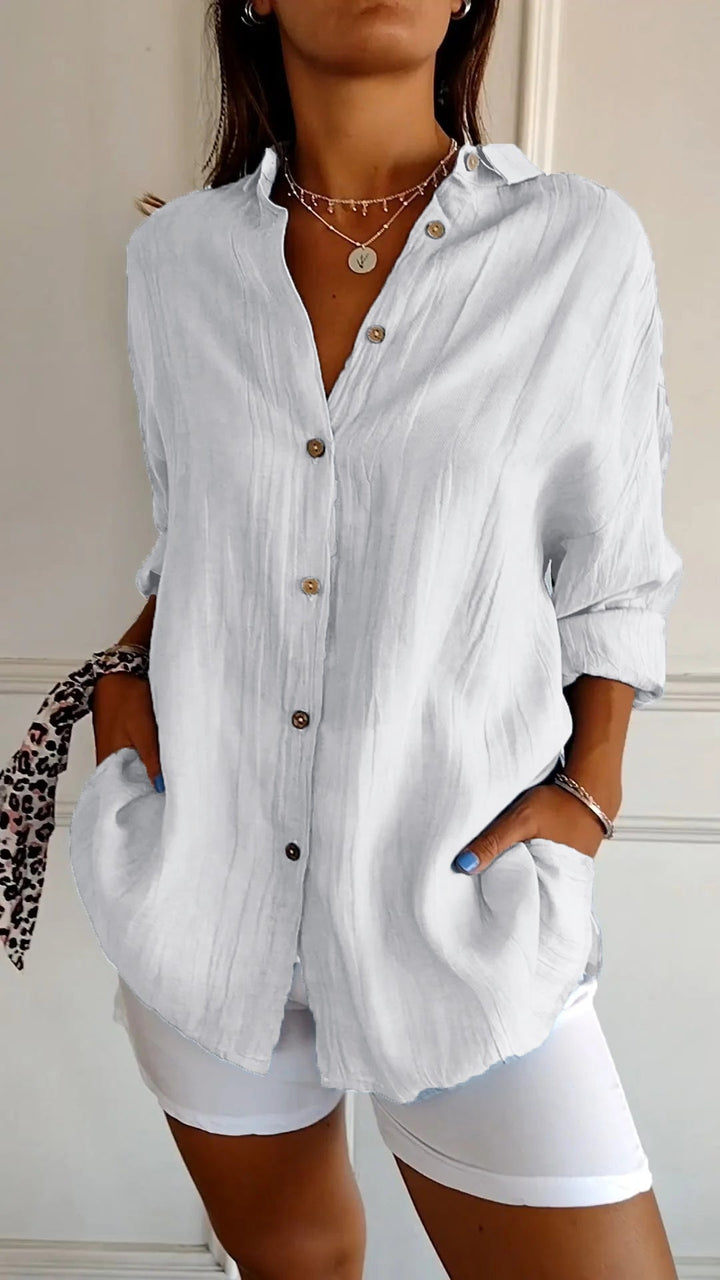Stylisches Damen-Sommer-Button-Down-Hemd - ideal für warme Tage, ein frischer und trendiger Look