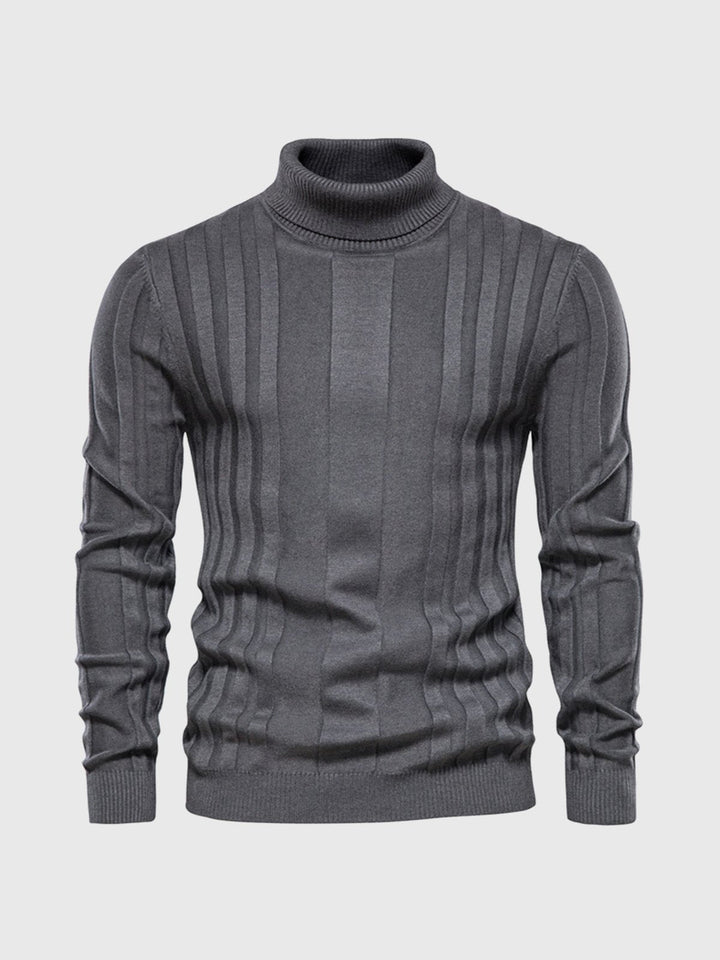 Eleganter gestreifter Rollkragenpullover für Herren - eine Kombination aus Komfort und Stil