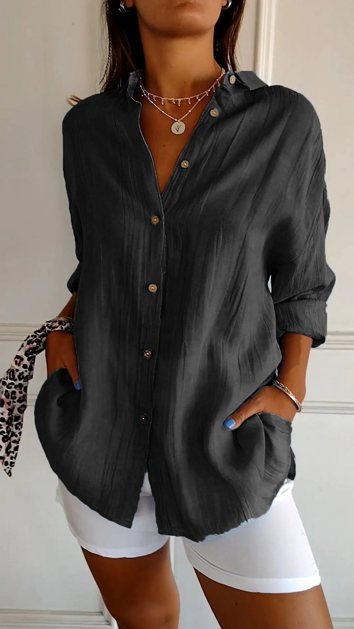 Stylisches Damen-Sommer-Button-Down-Hemd - ideal für warme Tage, ein frischer und trendiger Look