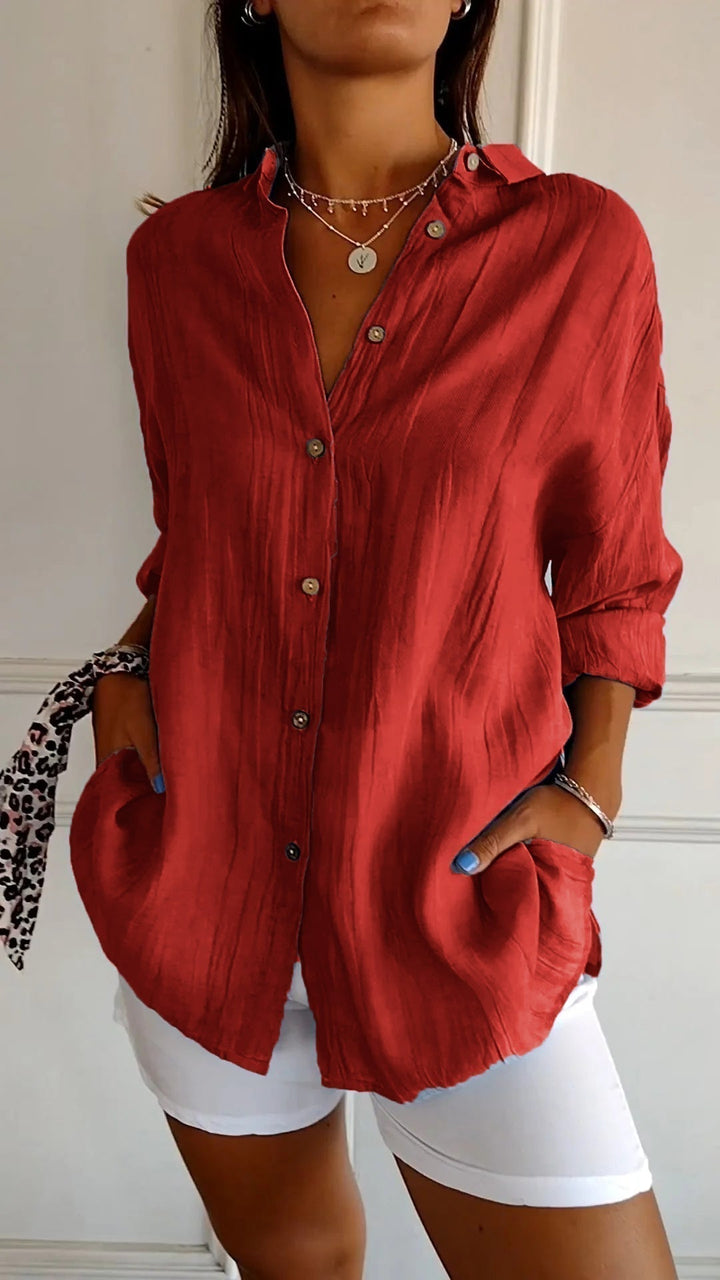 Stylisches Damen-Sommer-Button-Down-Hemd - ideal für warme Tage, ein frischer und trendiger Look