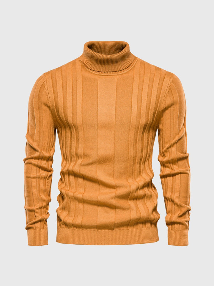 Eleganter gestreifter Rollkragenpullover für Herren - eine Kombination aus Komfort und Stil