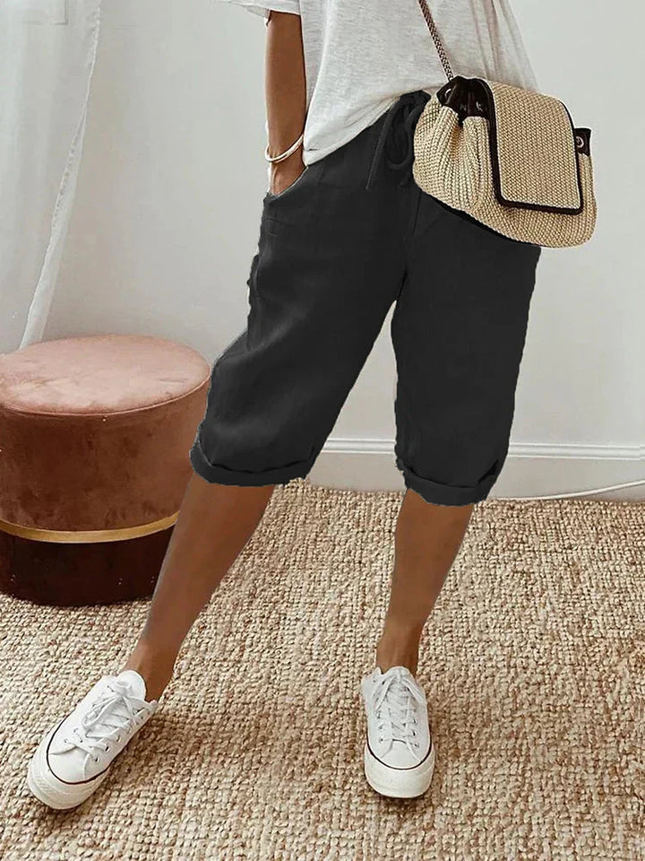Elisabetta™ - Komfortowe letnie szorty damskie z naturalnej bawełny i lnu dla stylowego wypoczynku