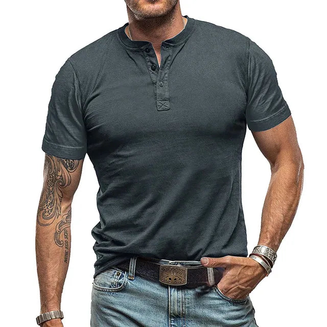 Modisches und strapazierfähiges Herren-T-Shirt für den Sommer in der eleganten Farbe Nero