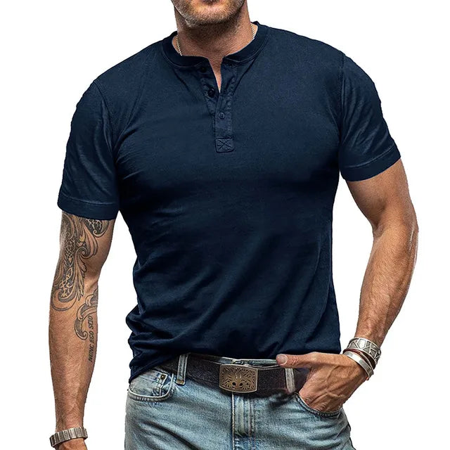 Modisches und strapazierfähiges Herren-T-Shirt für den Sommer in der eleganten Farbe Nero