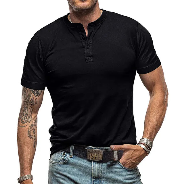 Modisches und strapazierfähiges Herren-T-Shirt für den Sommer in der eleganten Farbe Nero