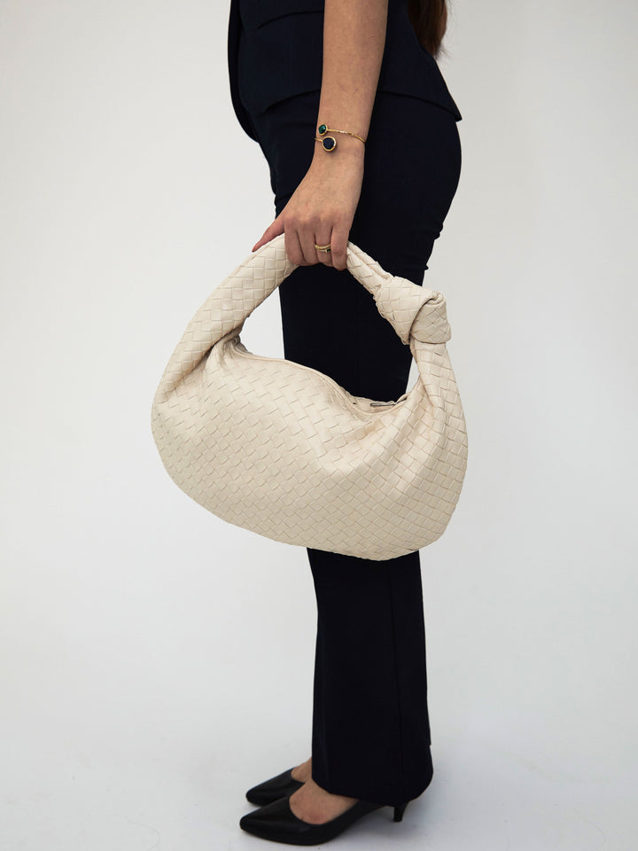 Vanesa | Elegante Stoffhandtasche in einem Nude-Ton für einen raffinierten und modischen Look