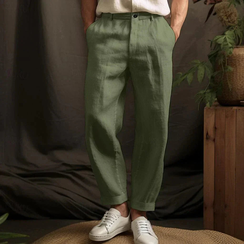 Elegante Leinenhose für Herren, ideal für ein lässiges Sommer-Styling
