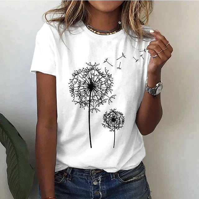 Elegantes Damen-Sommer-T-Shirt mit Rundhalsausschnitt und kurzen Ärmeln - stilvoller und erfrischender Look