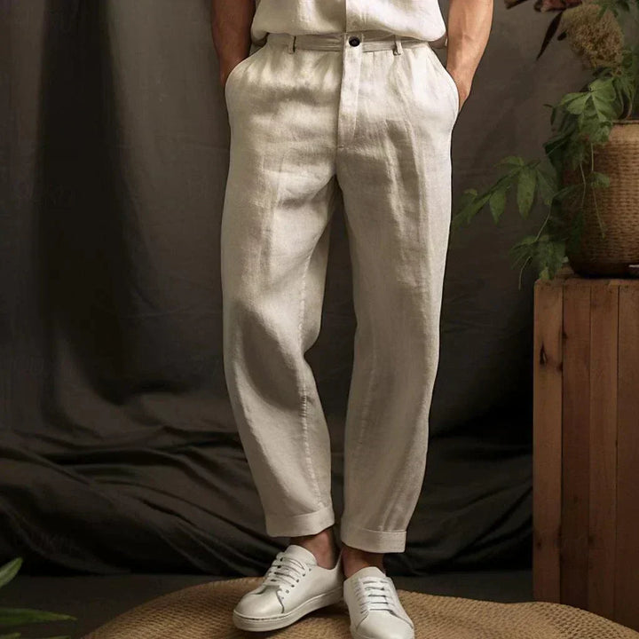 Elegante Leinenhose für Herren, ideal für ein lässiges Sommer-Styling