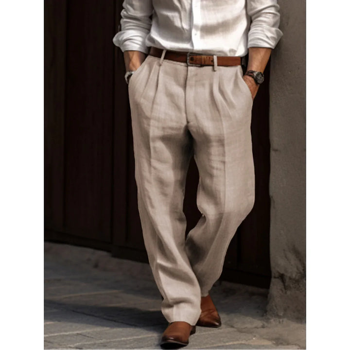Stilvolle Herren-Leinenhose mit Bundfalten - eine elegante und modische Wahl