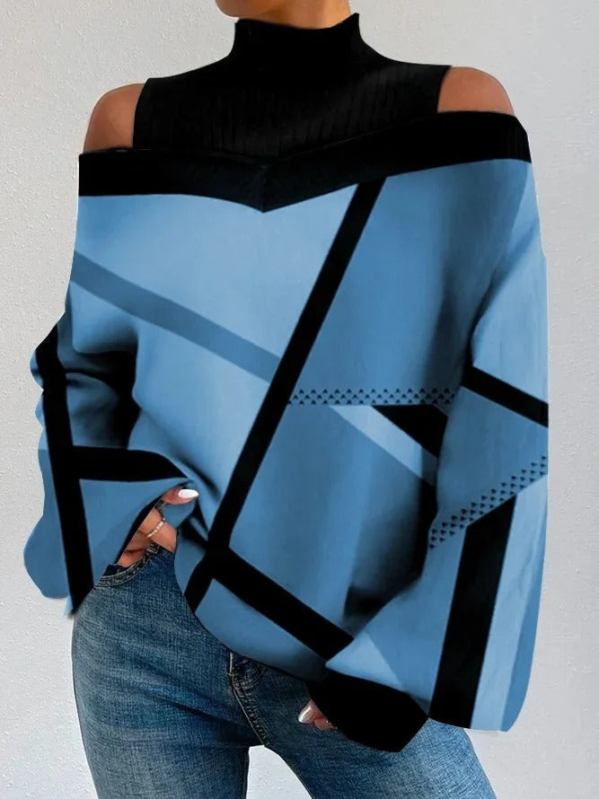 Modisches Damentop mit modernen geometrischen Mustern - bringt Stil und Einzigartigkeit in Ihre Garderobe