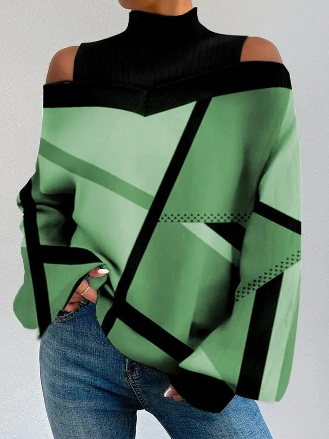 Modisches Damentop mit modernen geometrischen Mustern - bringt Stil und Einzigartigkeit in Ihre Garderobe