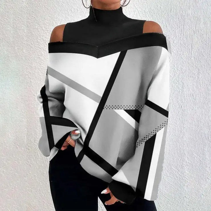 Modisches Damentop mit modernen geometrischen Mustern - bringt Stil und Einzigartigkeit in Ihre Garderobe