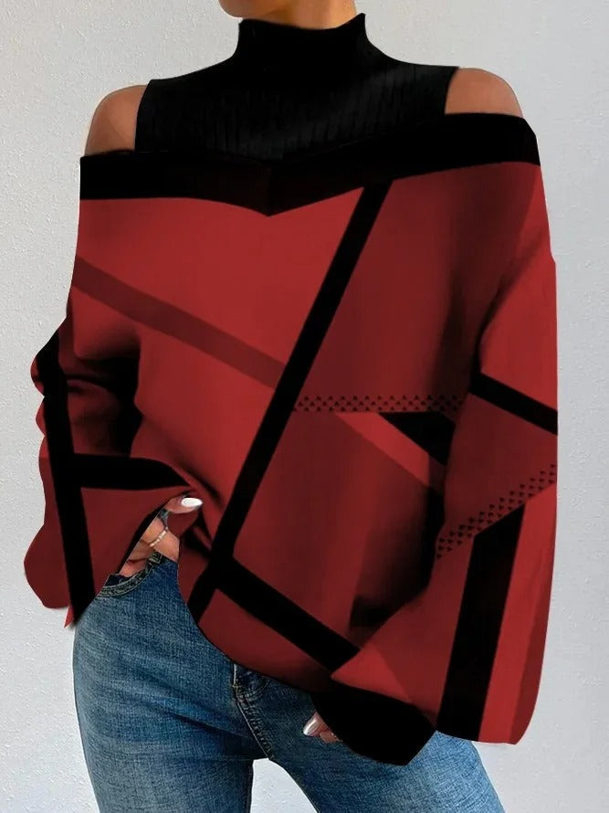 Modisches Damentop mit modernen geometrischen Mustern - bringt Stil und Einzigartigkeit in Ihre Garderobe