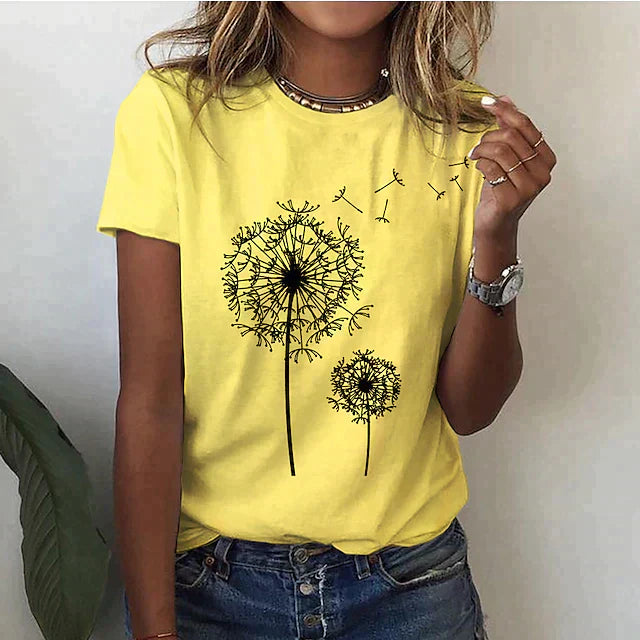 Elegantes Damen-Sommer-T-Shirt mit Rundhalsausschnitt und kurzen Ärmeln - stilvoller und erfrischender Look