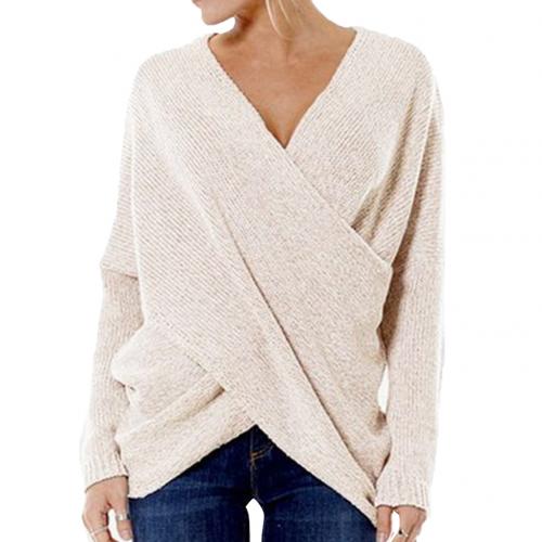 Eleganter Damenpullover mit modischen Kreuzstich-Akzenten für einen stilvollen Look