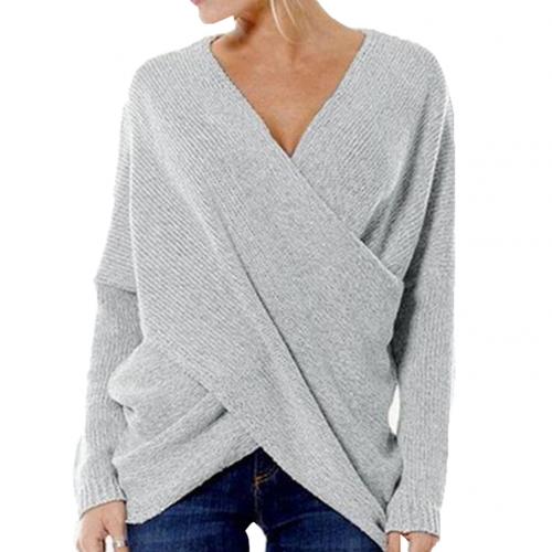 Eleganter Damenpullover mit modischen Kreuzstich-Akzenten für einen stilvollen Look